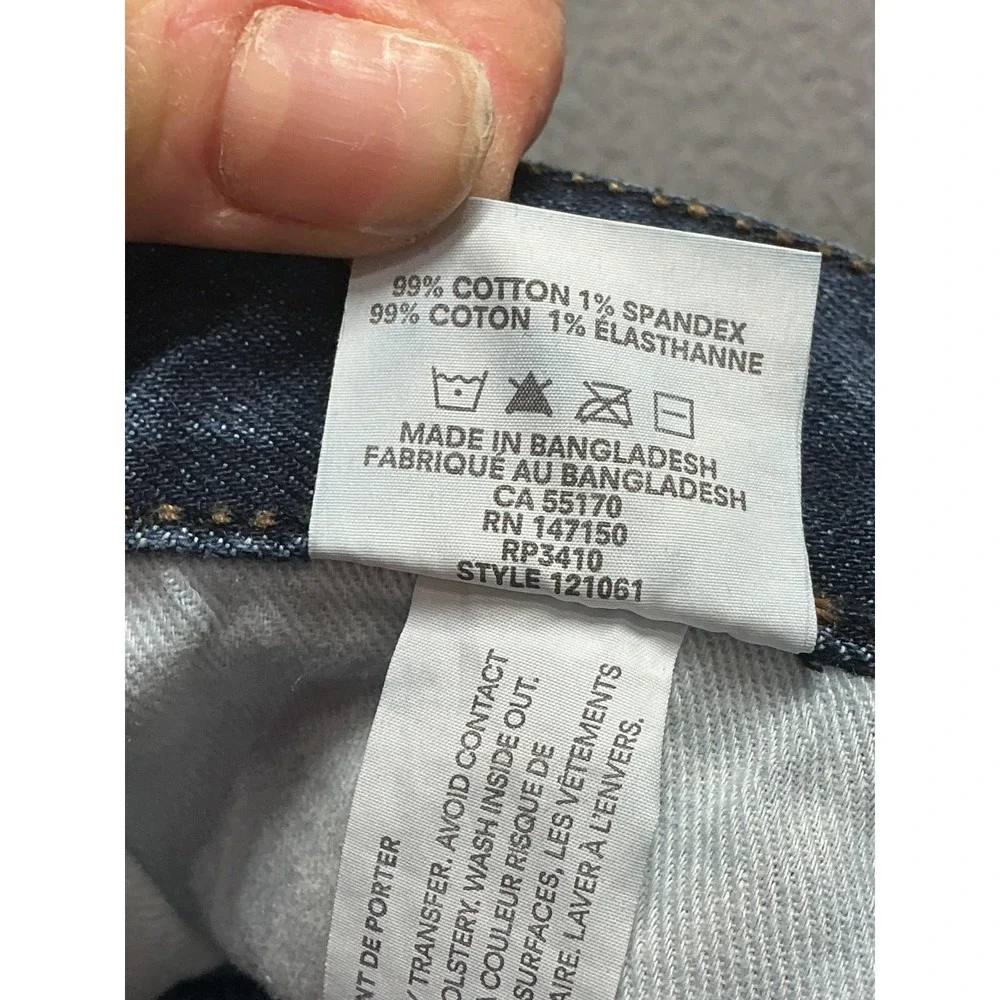 Frank And Oak Dylan‎ Slim Jeans Mens 35x32 Medium Blue Straight Stretch Denim